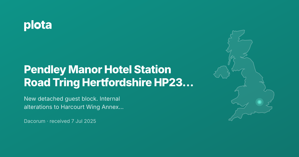 Pendley Manor Hotel, Station Road, Tring - Planning Application (25 ...