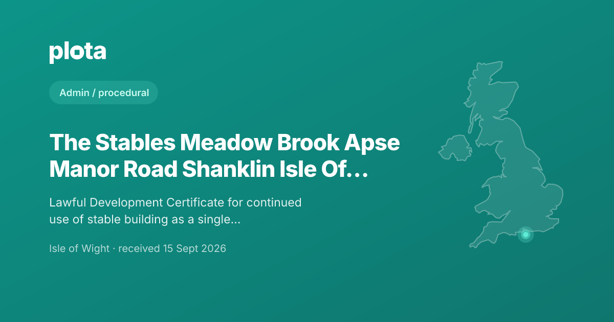 The Stables Meadow Brook Apse Planning Application | Plota