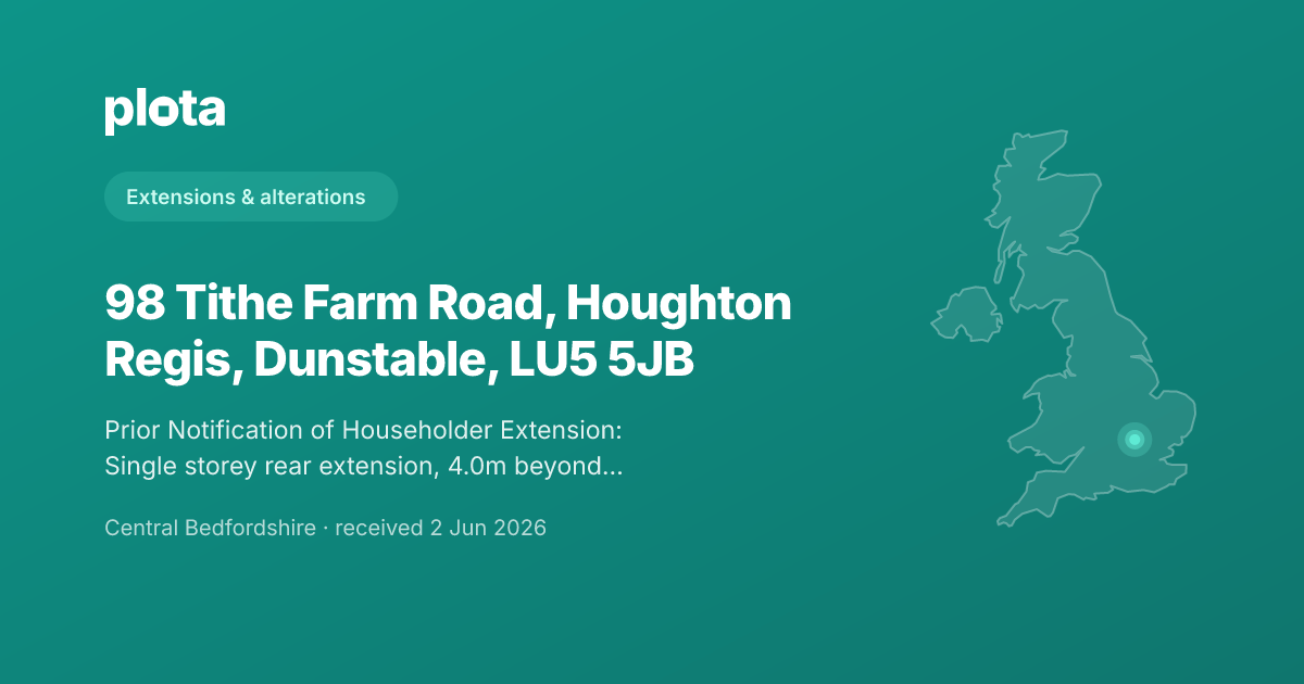 98 Tithe Farm Road, Houghton Planning Application | Plota