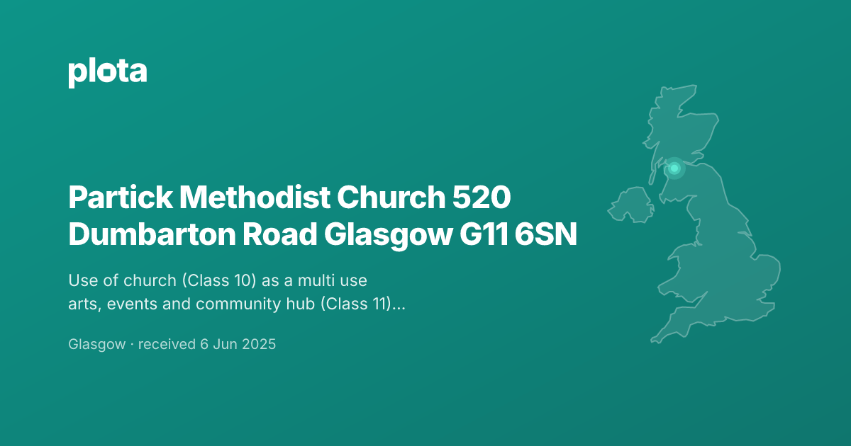 Partick Methodist Church 520 Planning Application | Plota