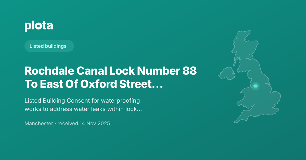 Rochdale Canal Lock Number 88 Planning Application | Plota